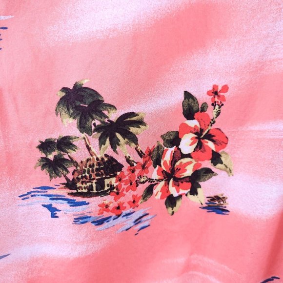 Sonoma Men's Hawaiian Button Up Short Sleeve Shirt Size Medium - Picture 6 of 9